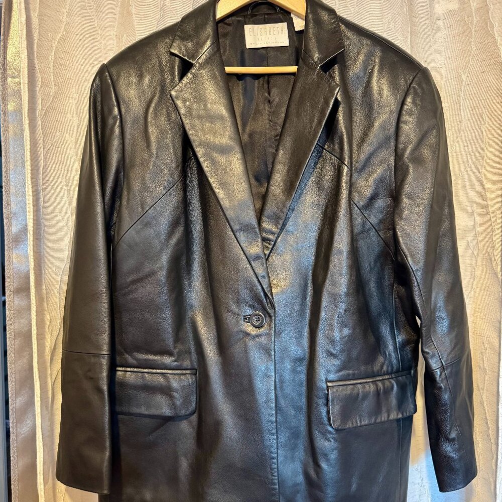 Black leather blazer